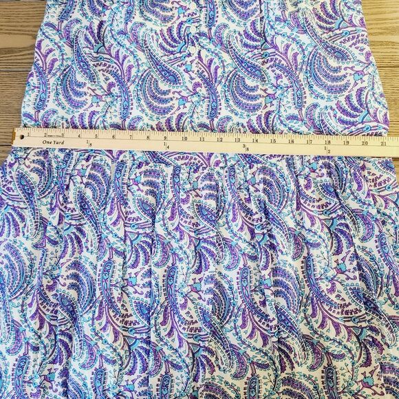 J. Crew Dress M Purple Blue Paisley Tiered Sleeveless A-Line Maxi Sundress - Picture 10 of 11